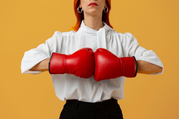 Office worker preparing for business competition