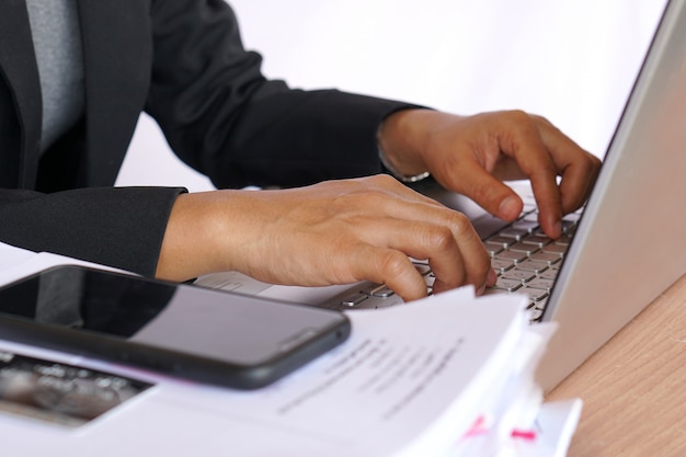 Office worker Shopping online with a credit card