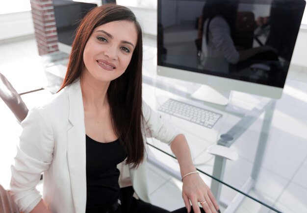 Office worker woman was hesitant about the uncertain situation