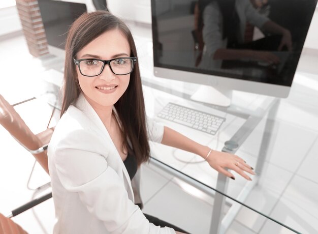 Office worker woman was hesitant about the uncertain situation