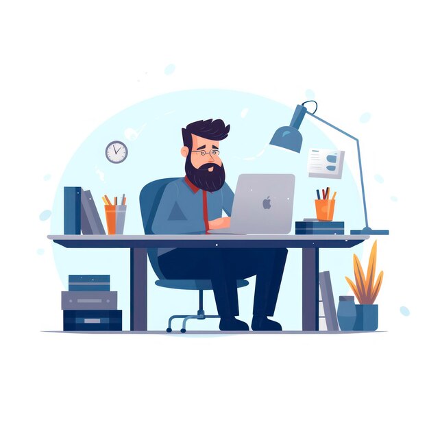 An office workerFlat style illustration flat design vector