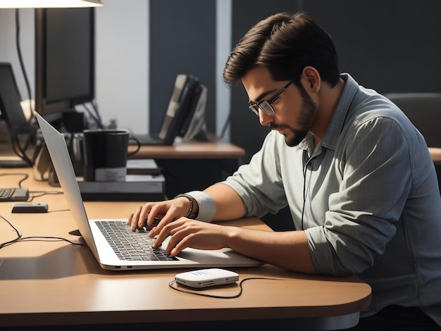 Foto lavoratori d'ufficio a scrivania che lavorano fino a tardi con i portatili