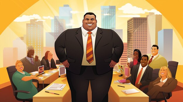 Photo an office workplace diversity and equal opportunities featuring an overweight officer ai generated