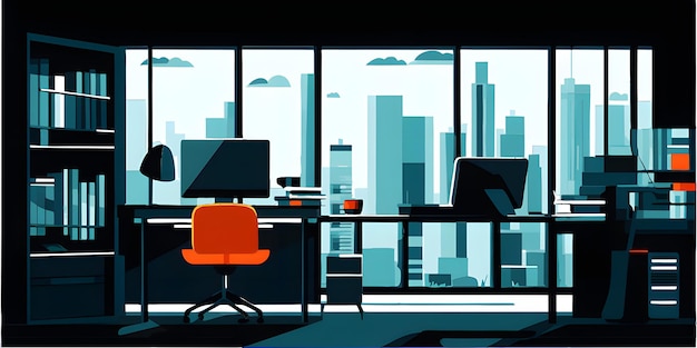 office workplace illustration