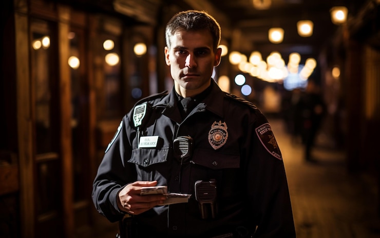 Photo officer wearing badge