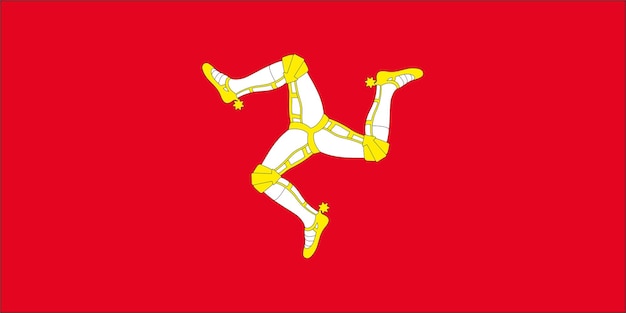 The official current flag of Isle of Man State flag of Man Illustration