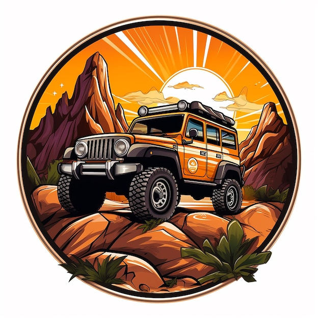 Photo offroad cartoon logo