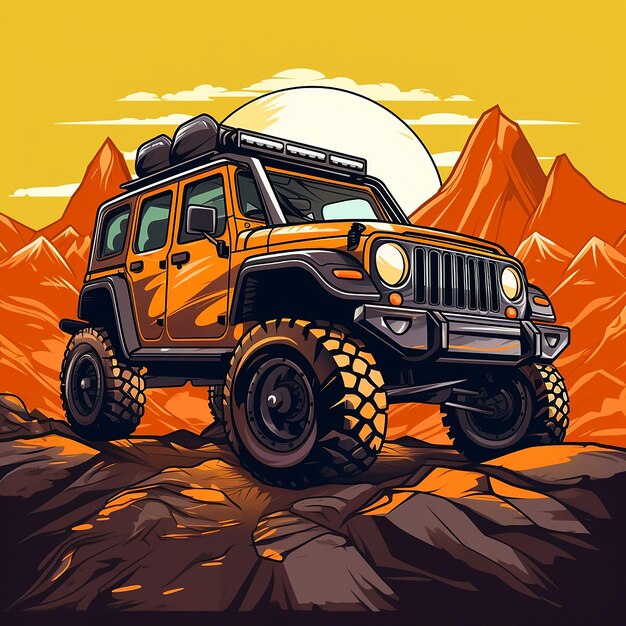 Offroad cartoon logo