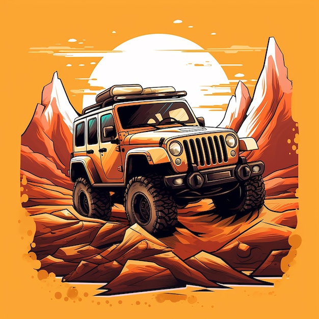 Offroad cartoon logo