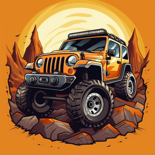 offroad cartoon logo