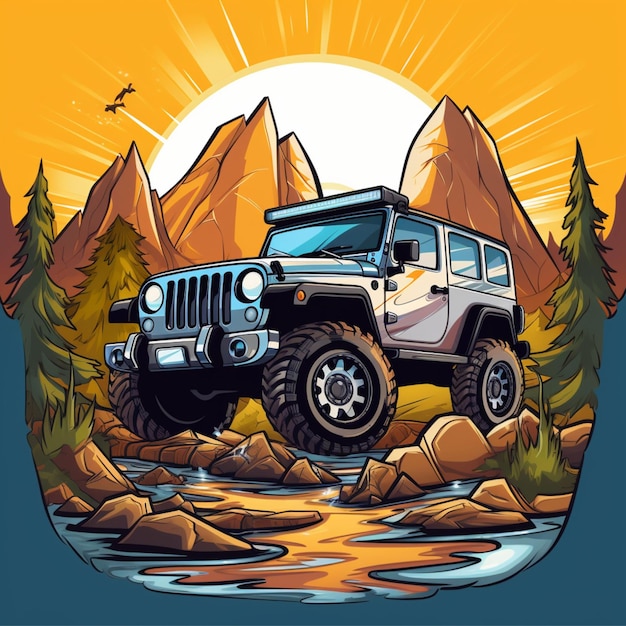 offroad cartoon logo