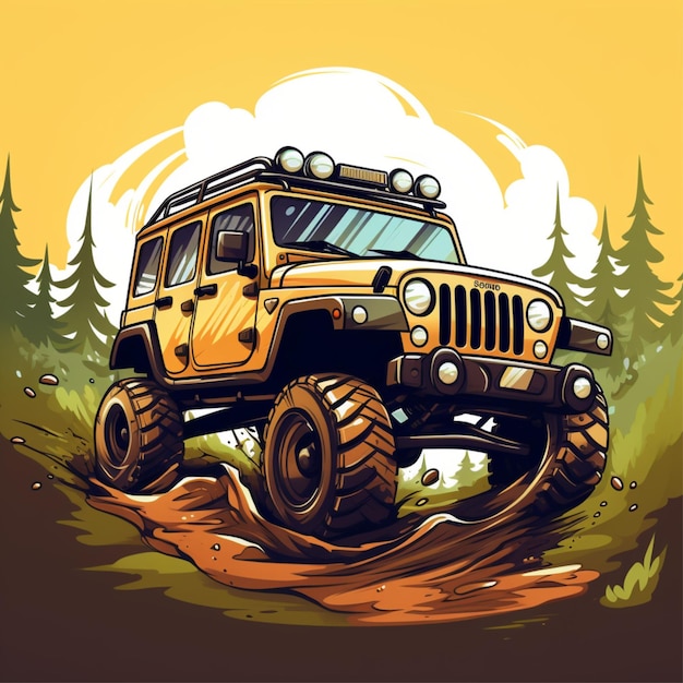 offroad cartoon logo