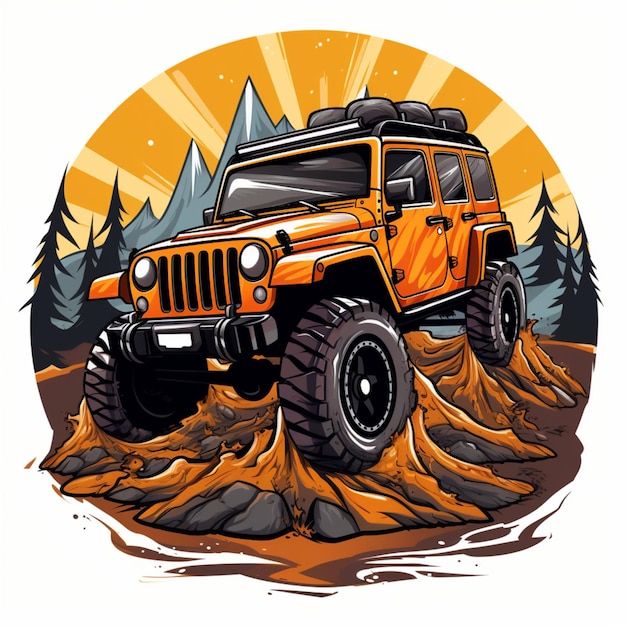 offroad cartoon logo