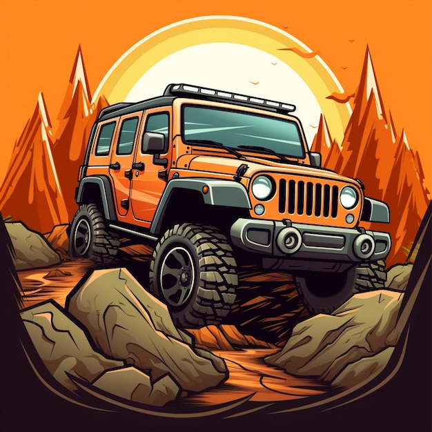 offroad cartoon logo