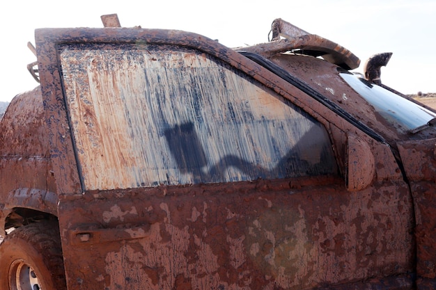 Offroad vehicle in muddy terrain