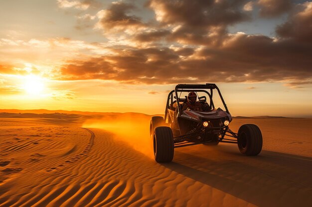 Photo offroading adventure at dusk