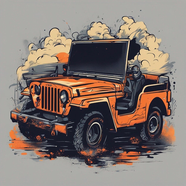 Offroading jeep t-shirt ontwerp