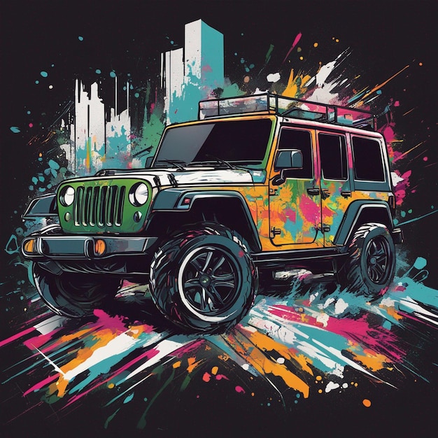 Offroading jeep tshirt design