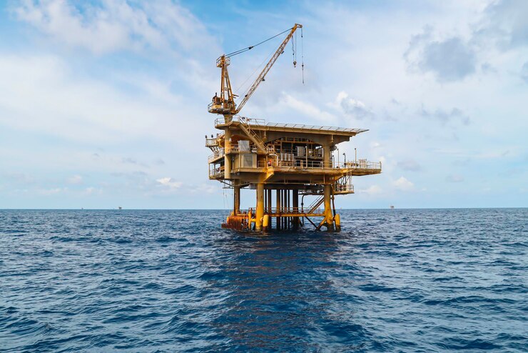 Photo offshore gulf sea industry rig drill oil and gas production petroleum