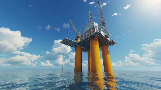 Offshore olieplatform op de open zee