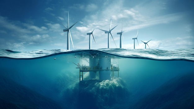 Offshore wind turbines for wind power Generative AI Environmental Electricity