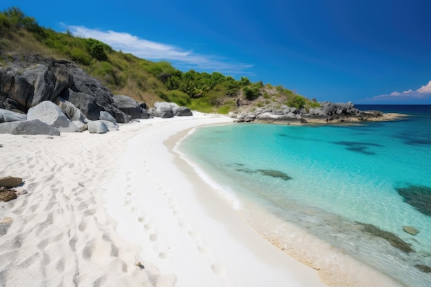 Offthebeatenpath beach with clear waters and white sand created with generative ai