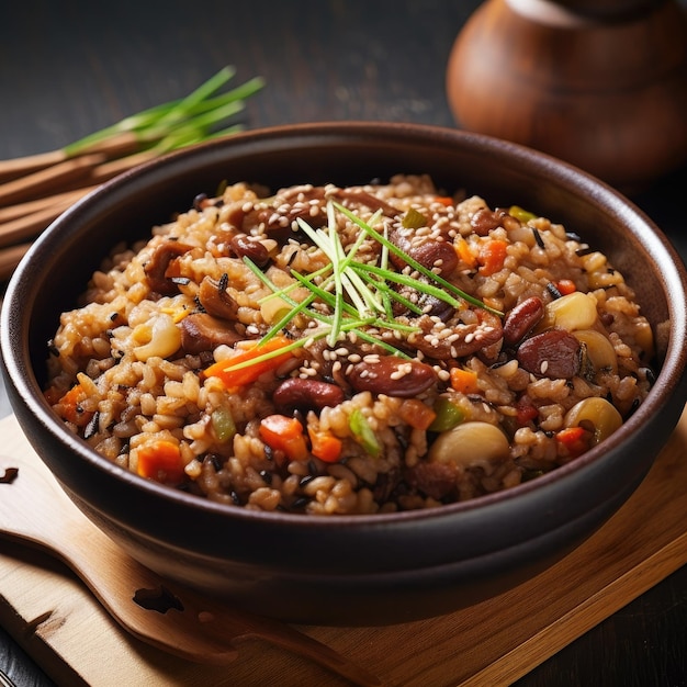 Ogokbap Tradition Korean FiveGrain Rice Nutritional Elegance Capturing the Vibrant Colors and