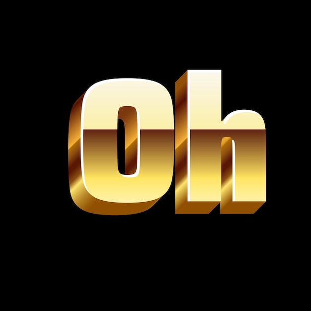 Photo oh text words effect gold photo jpg image 3d