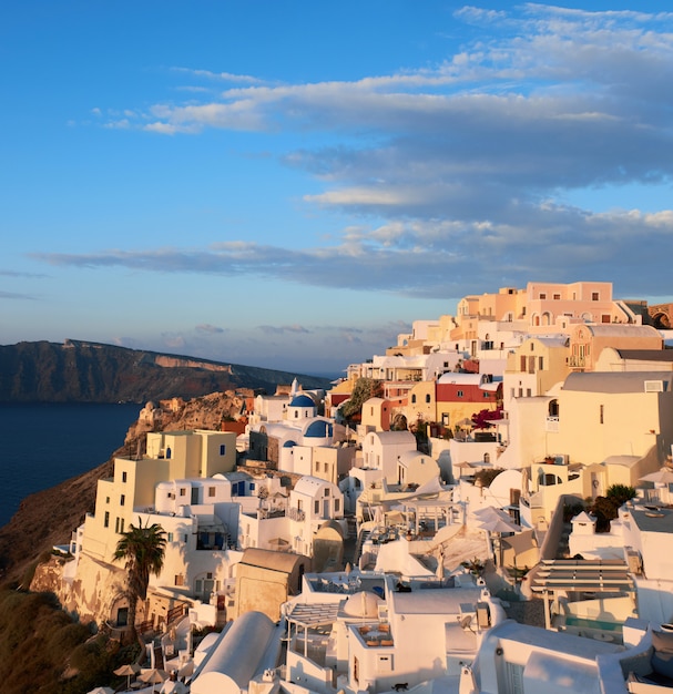 Oia village in Santorini in Greece, early morning