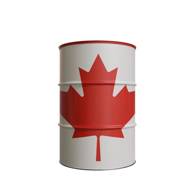 Oil Barrel With The Flag Of Canada