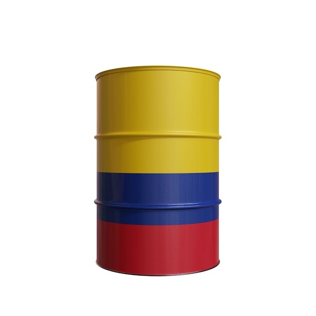 Oil Barrel With The Flag Of Colombia