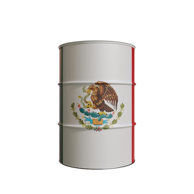 Oil Barrel With The Flag Of Mexico