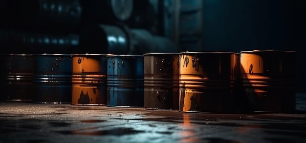 Oil barrels in a factory Generative Ai