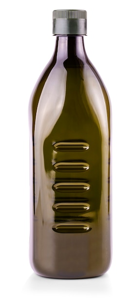 the oil bottle isolated on a over white surface