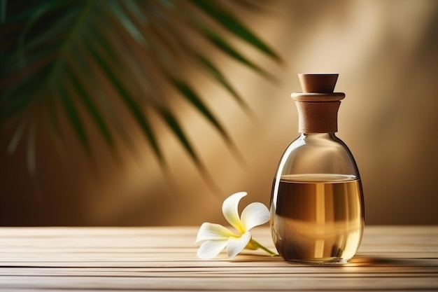 Oil Bottle on Spa Background