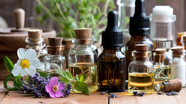 oil bottles on a tabletop showcasing a symphony of flavors and fragrances