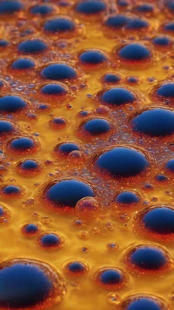 Oil bubbles inside water base form patterns