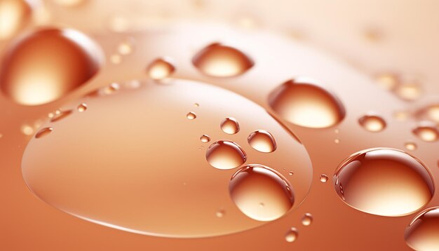 Oil Bubbles in Water on Pastel Beige Background