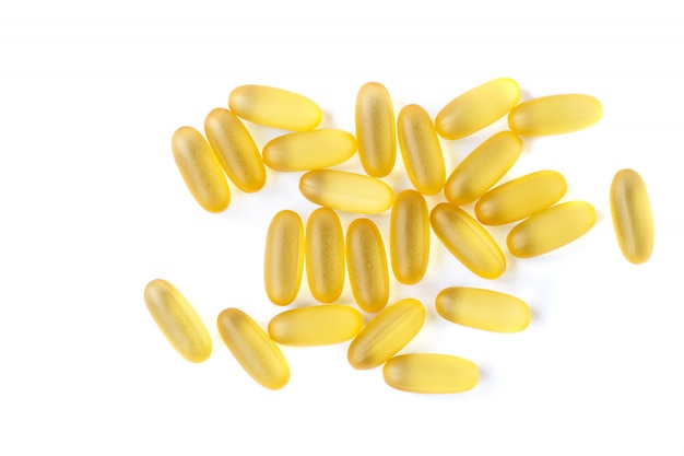 Oil capsule Omega 3. Fish oil.