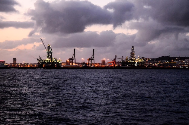 Oil Drilling Rig Silhouette