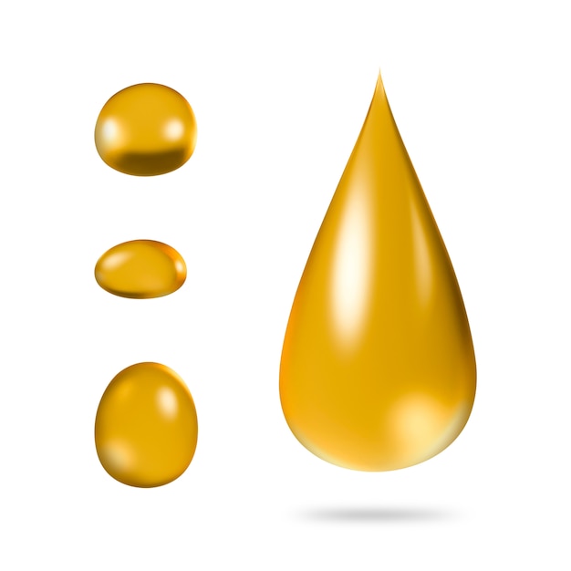 Oil drop isolated on pure white