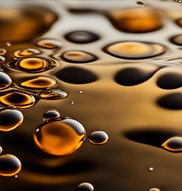 Photo oil droplets floating in water