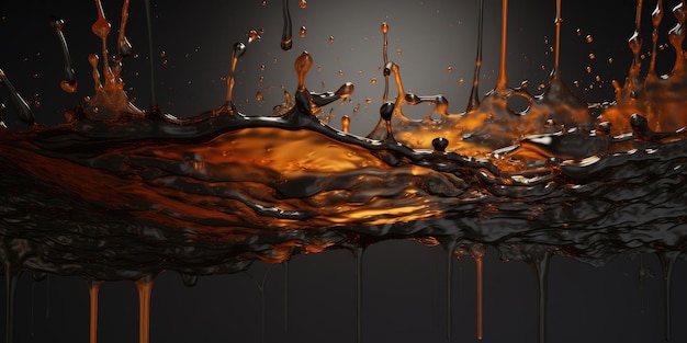 Oil drops and splashes