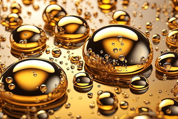 oil drops in water 3 d illustrationoil drop on a golden backgroundoil drops in water 3 d illustrat