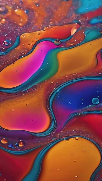 Oil drops in water abstract psychedelic pattern image