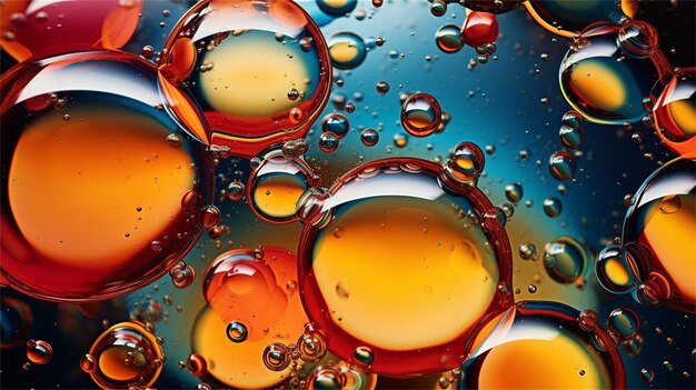 Oil drops on water surface colorful abstract background oil drops on water surface