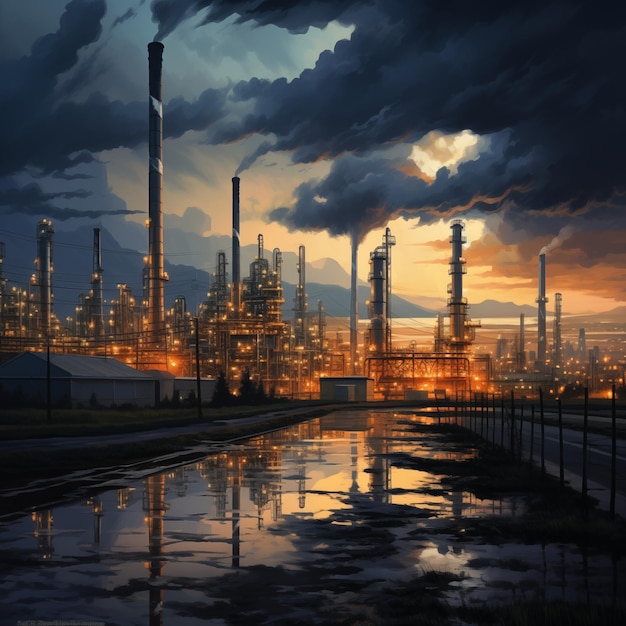 Photo oil and gas refinery plant