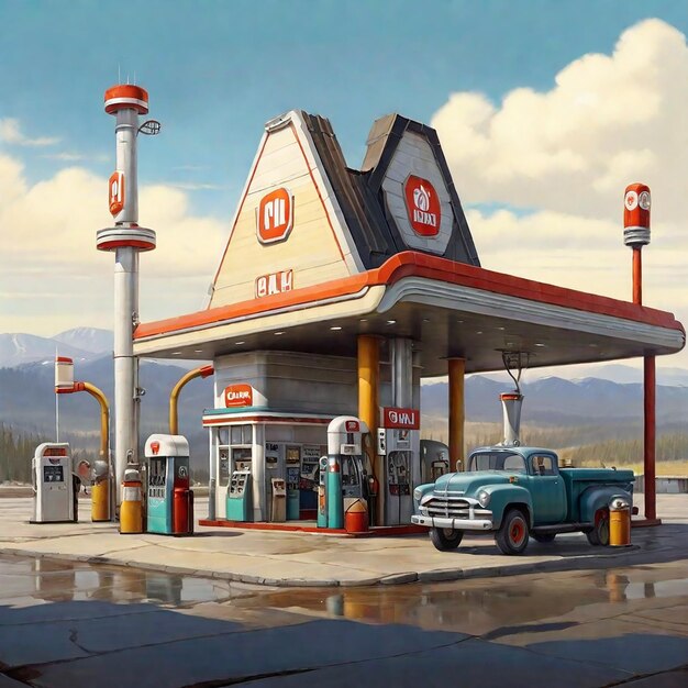 Oil and gas station