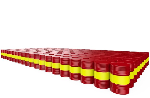 Oil industry red metal containers 3d illustration rendering