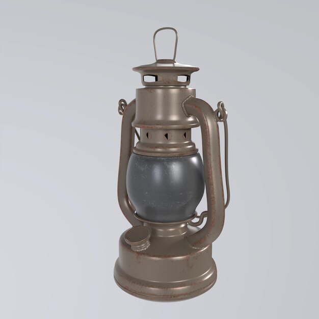 Photo oil lamp 3d rendering